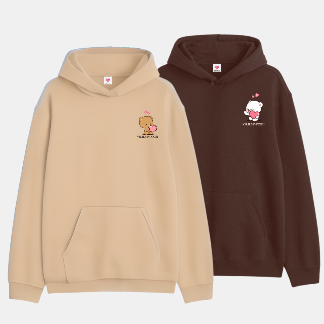 2 Pack : Milk and Mocha In Love Couple Hoodies