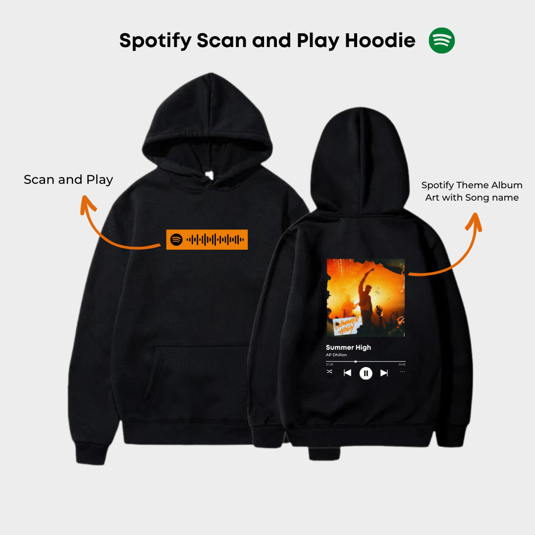 Custom Oversized Spotify Scan Code Hoodie