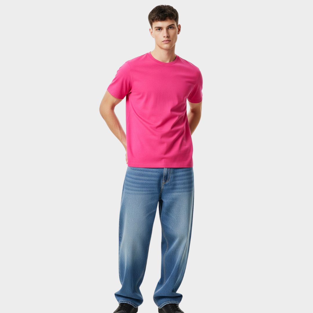 BASIC RELAXED FIT T-SHIRT HOT PINK