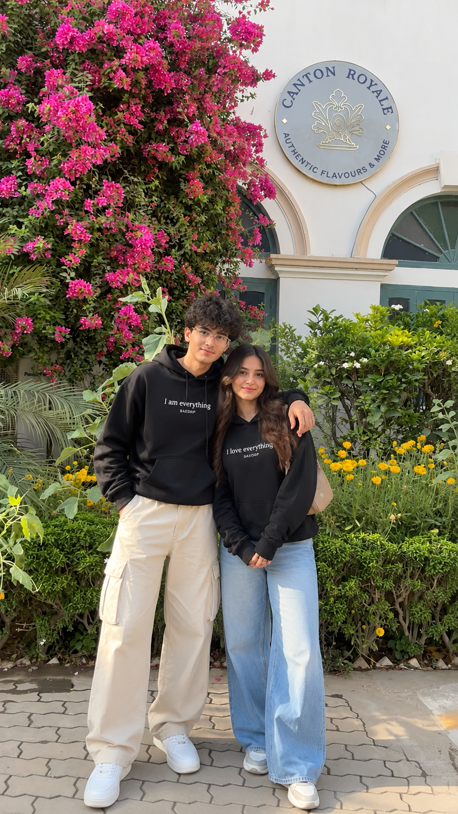 I Am Everything Oversized Black Couple Hoodies