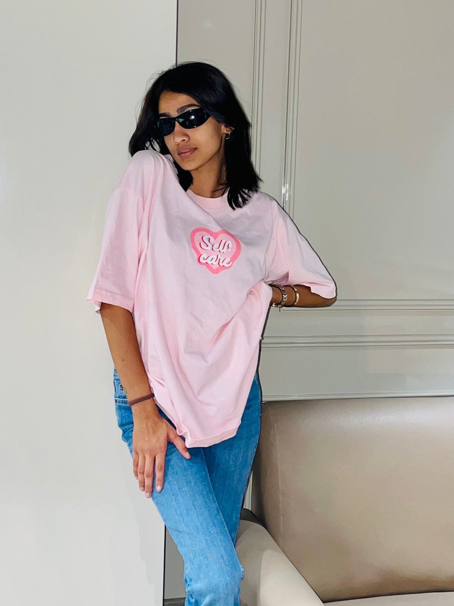 Self Love Printed Pink T-Shirt