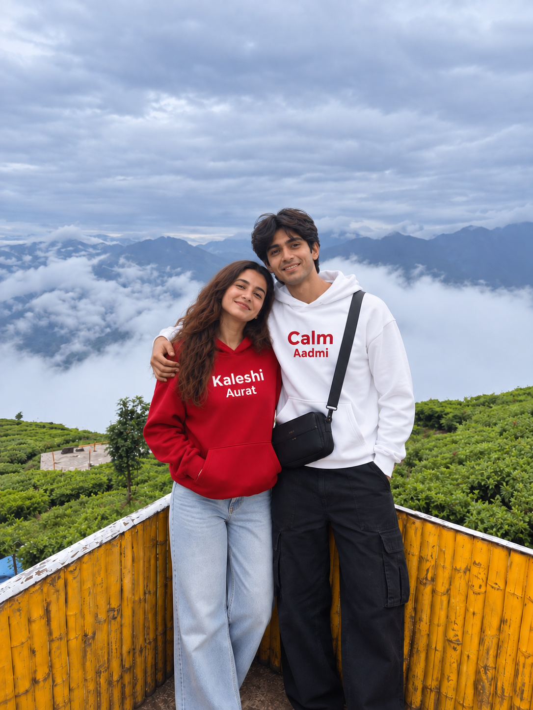 2 Pack : Calm Aadmi Kaleshi Aurat Couple Hoodie