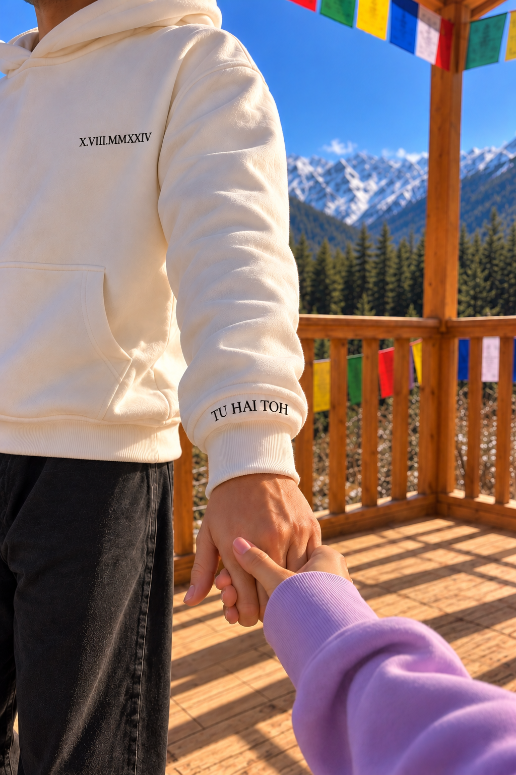 Custom Roman Date Couple Hoodie
