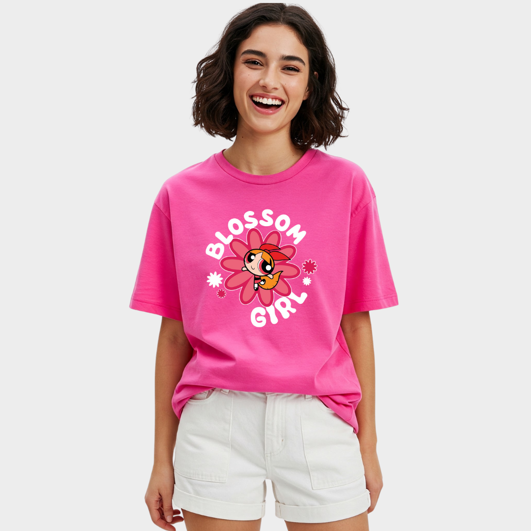 Blossom Powerpuff Girl Hot Pink Tshirt