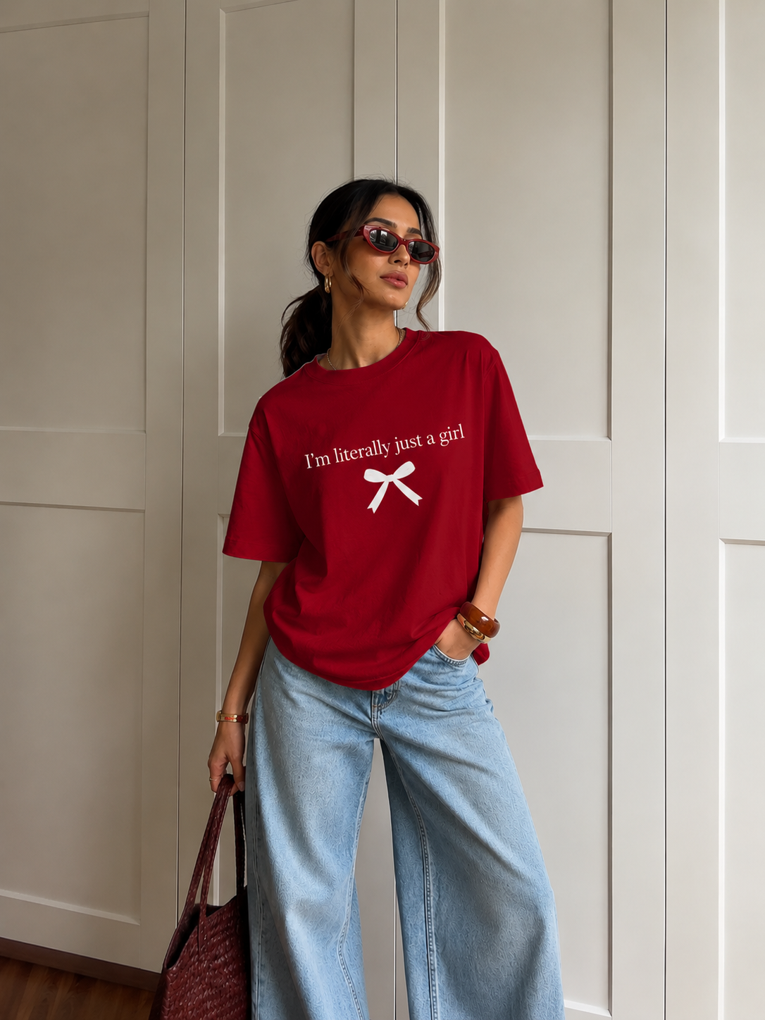 I’m Literally Just A Girl Red Oversized T-Shirt