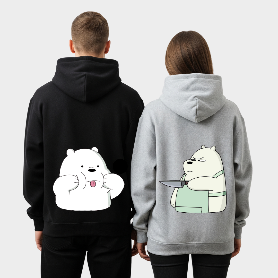 2-Pack : Ice Bear Text Hoodies