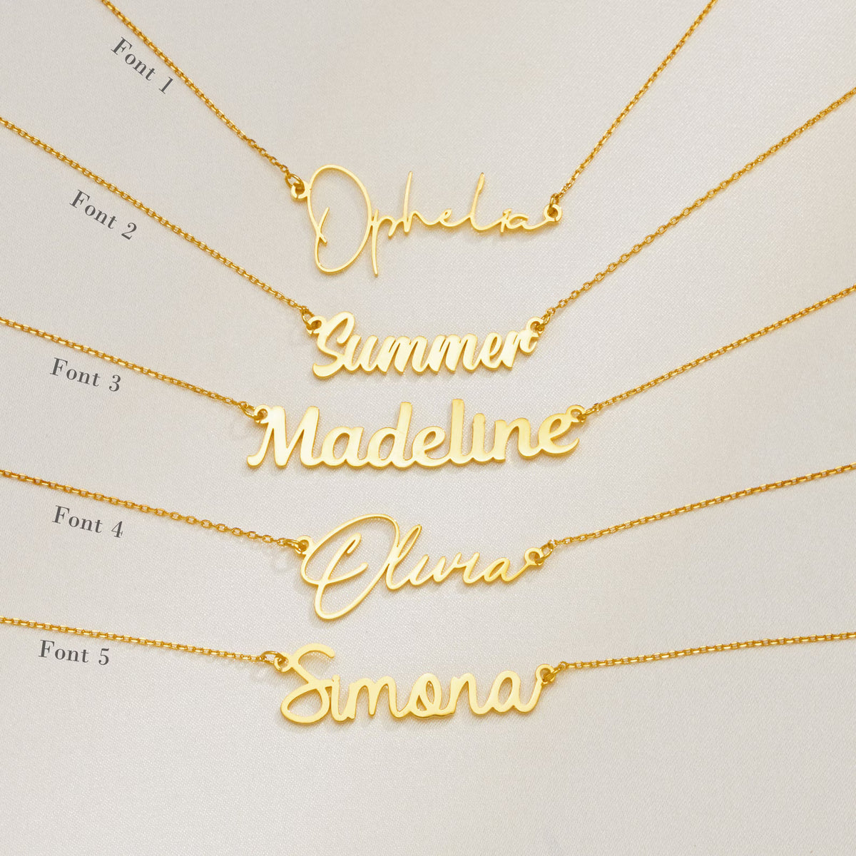 Personalized Name Necklace – 18K Gold Plated
