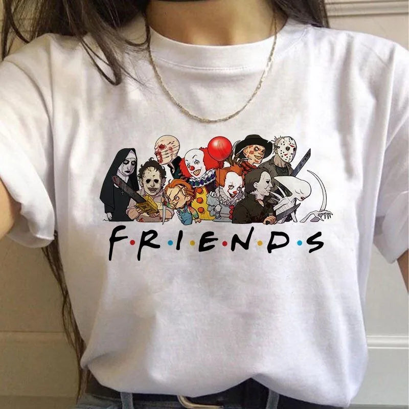 Friends Joker Printed White T-Shirt