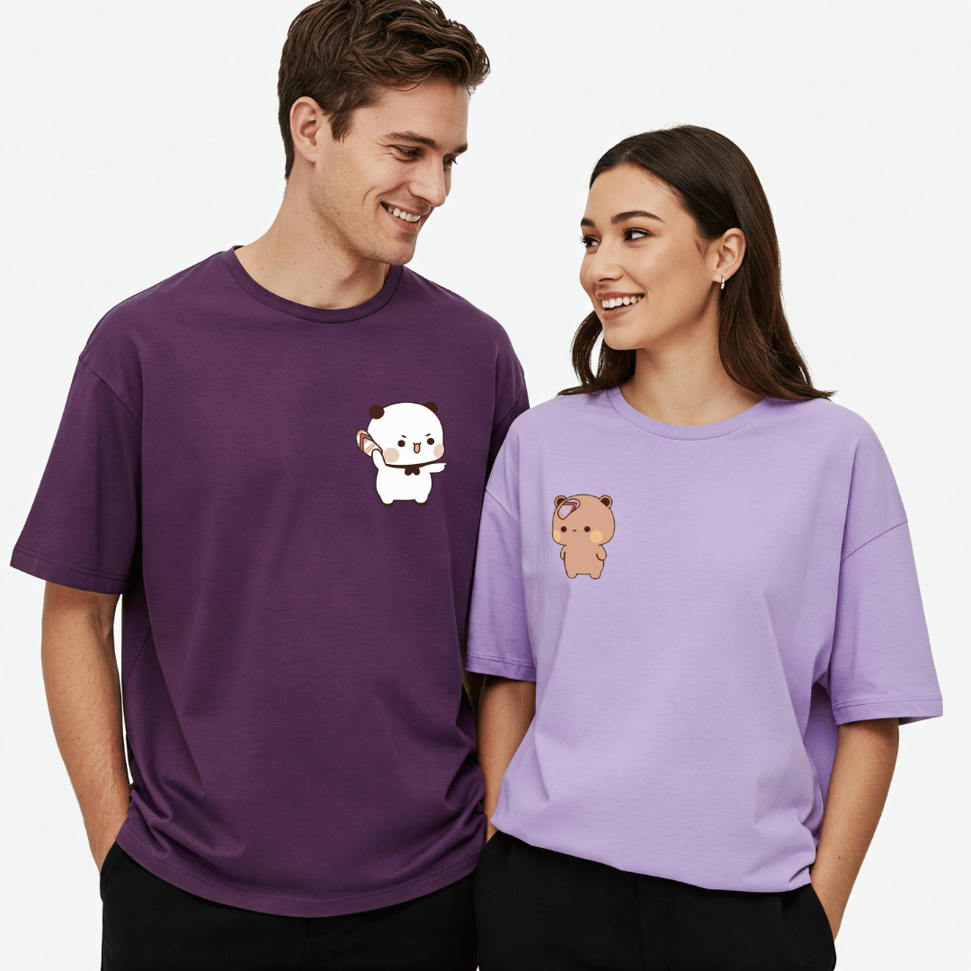 2 Pack : Milk Mocha Playing Couple T-Shirts