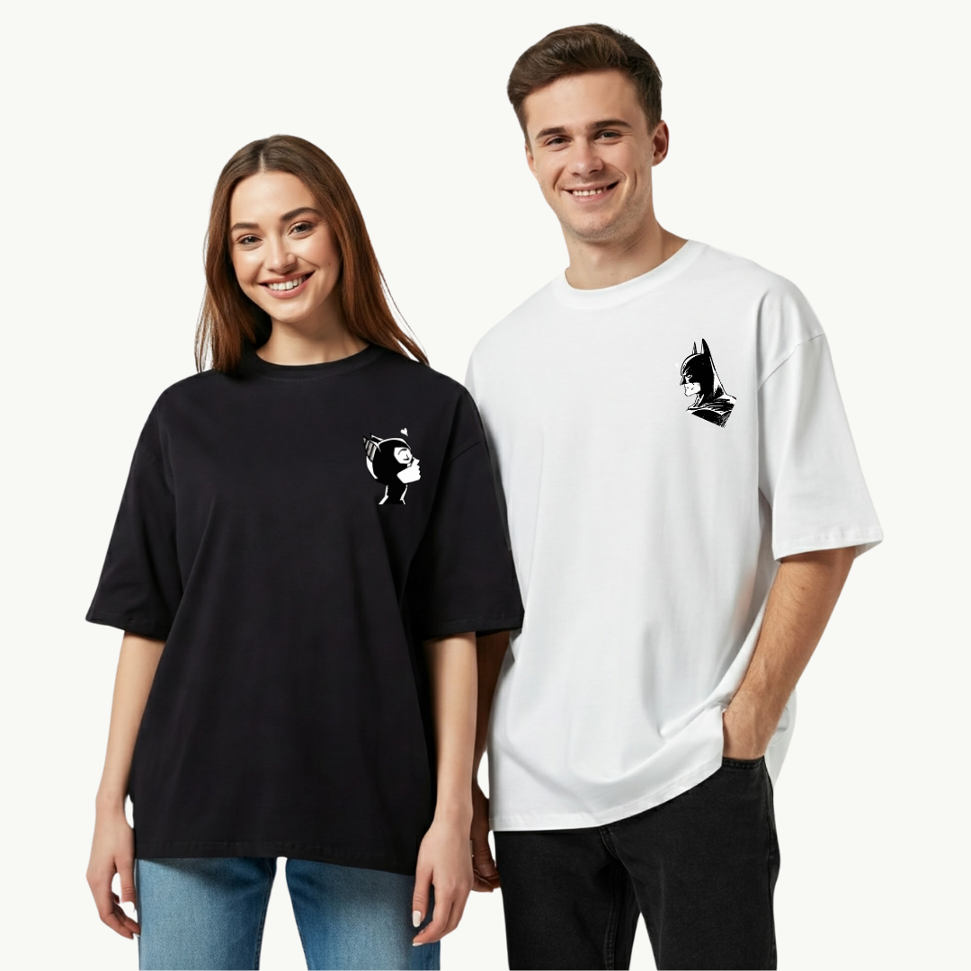 2 Pack : Catwomen & Batman Couple T-Shirt