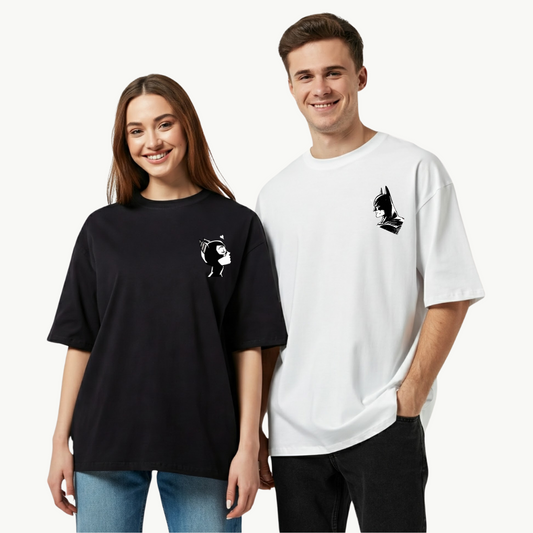 2 Pack : Catwomen & Batman Couple T-Shirt