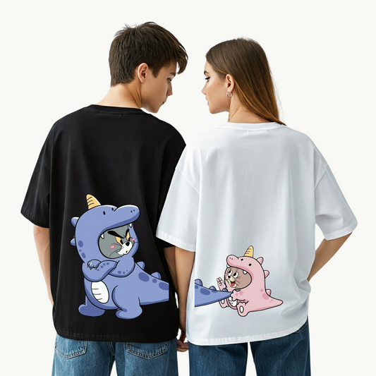 2 Pack : Dino Tom and Jerry Couple T-shirt