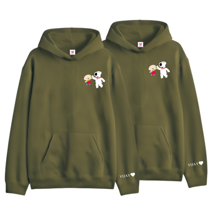 2 Pack : Stewie Griffin Olive Green Couple Hoodies