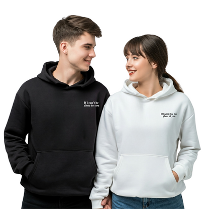 2 Pack : Ghost Proposing Black & White Couple Hoodie