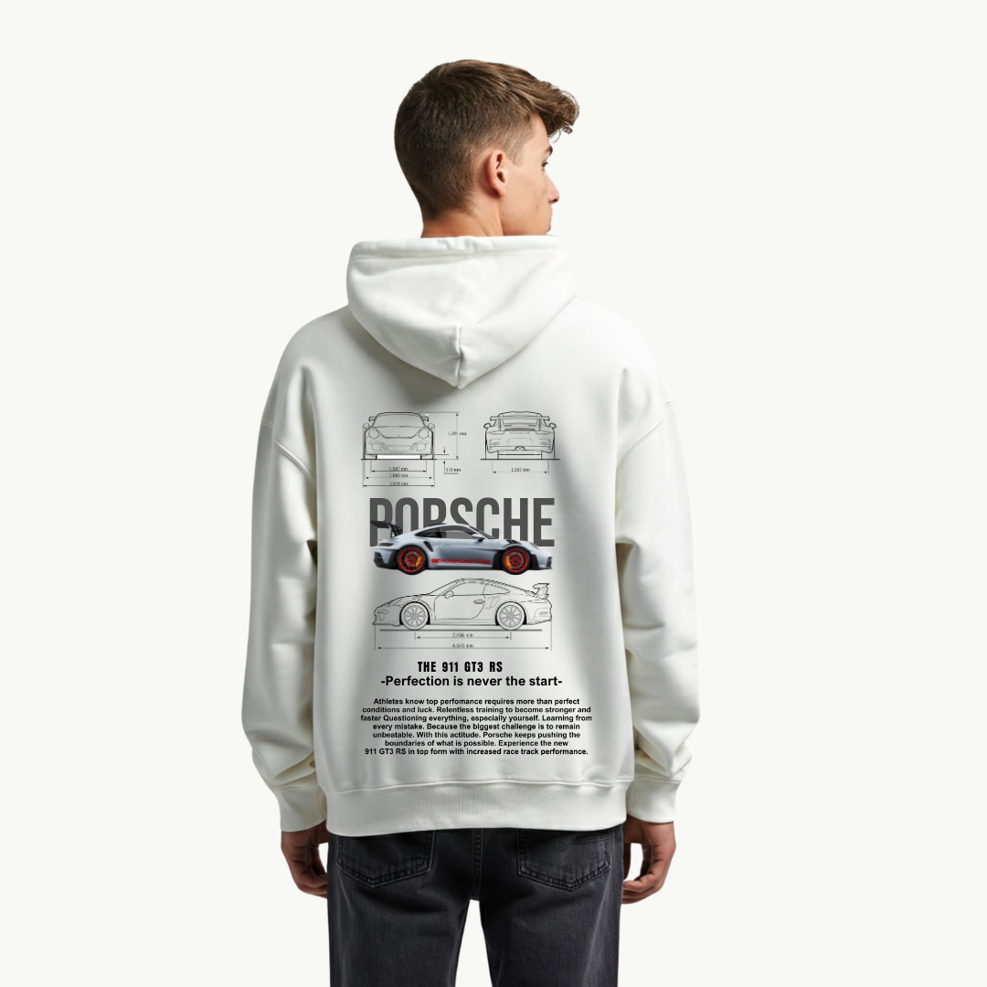 Porsche GT3-RS 911 White Hoodie