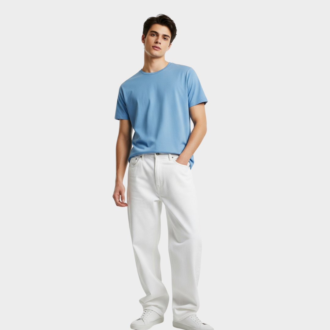 BASIC RELAXED FIT T-SHIRT SKYBLUE