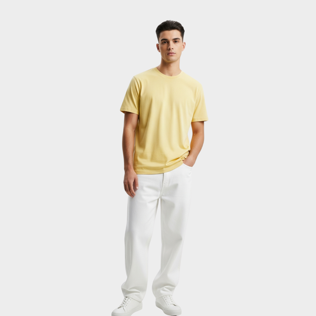 BASIC RELAXED FIT T-SHIRT YELLOW
