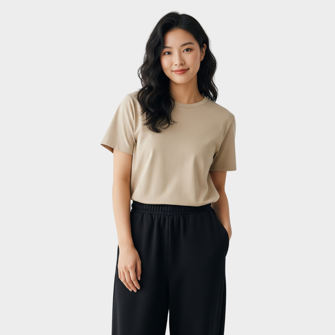 BASIC RELAXED FIT T-SHIRT BEIGE