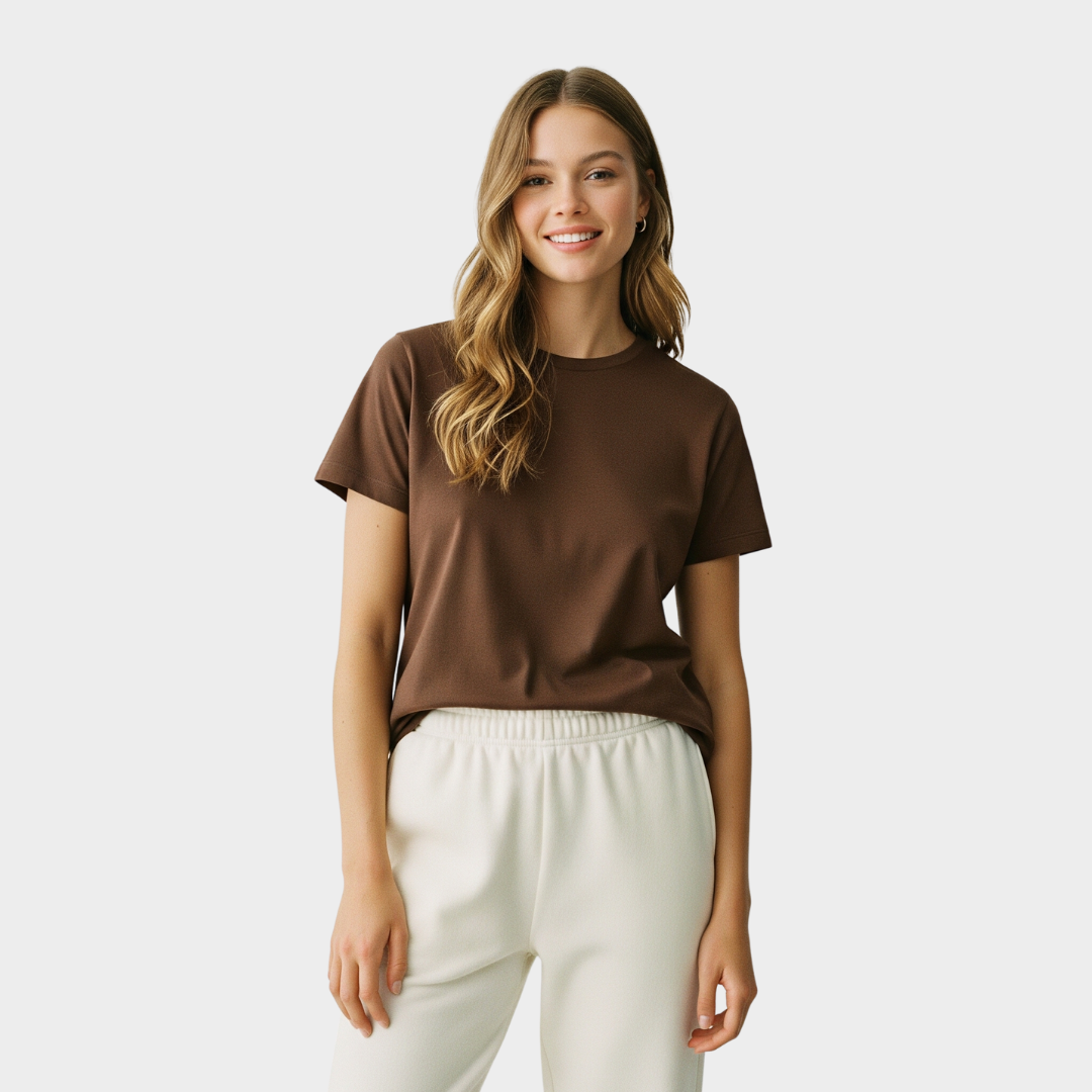 BASIC RELAXED FIT T-SHIRT BROWN