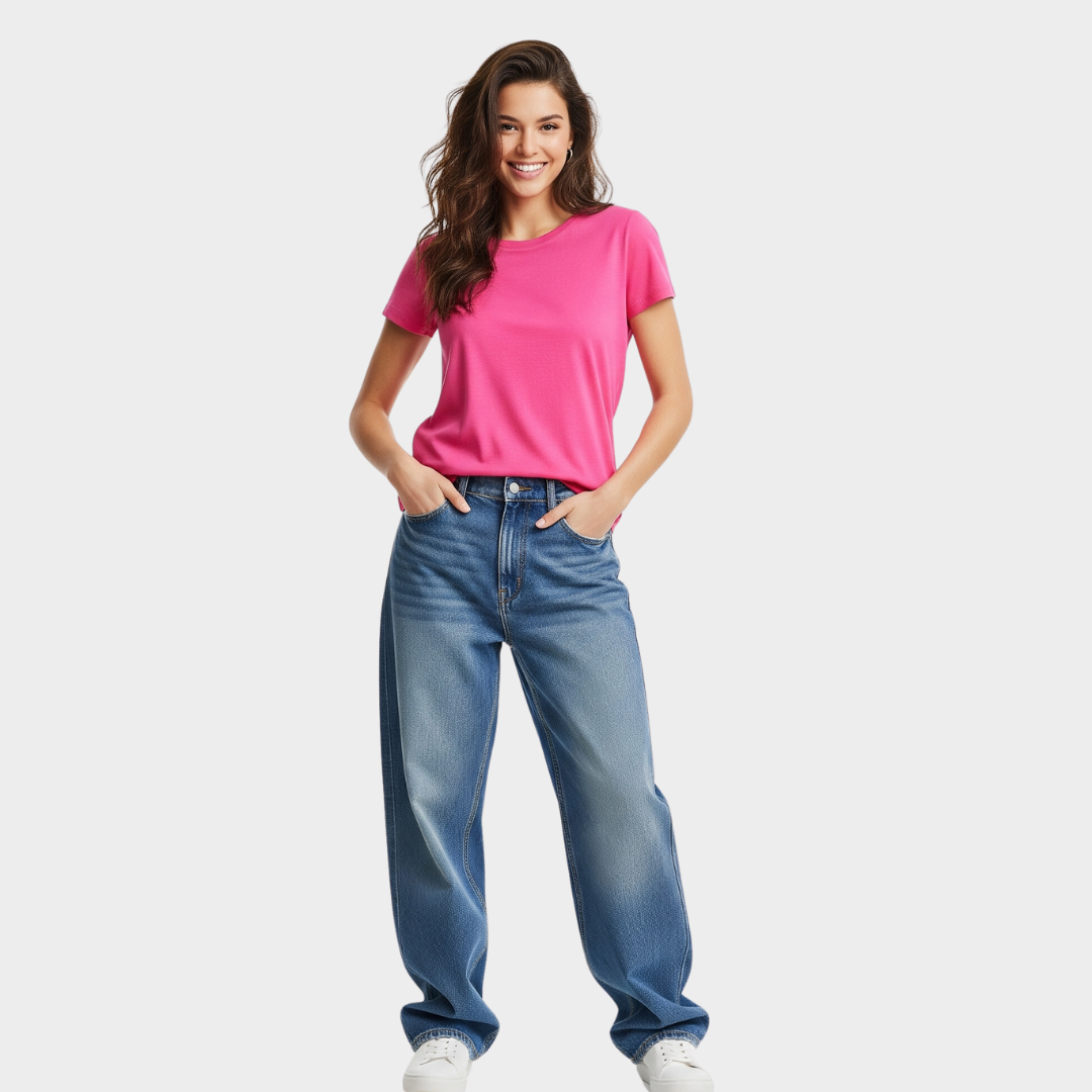 BASIC RELAXED FIT T-SHIRT HOT PINK