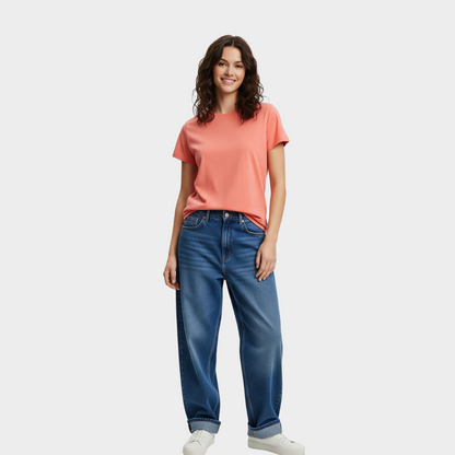 BASIC RELAXED FIT T-SHIRT PEACH