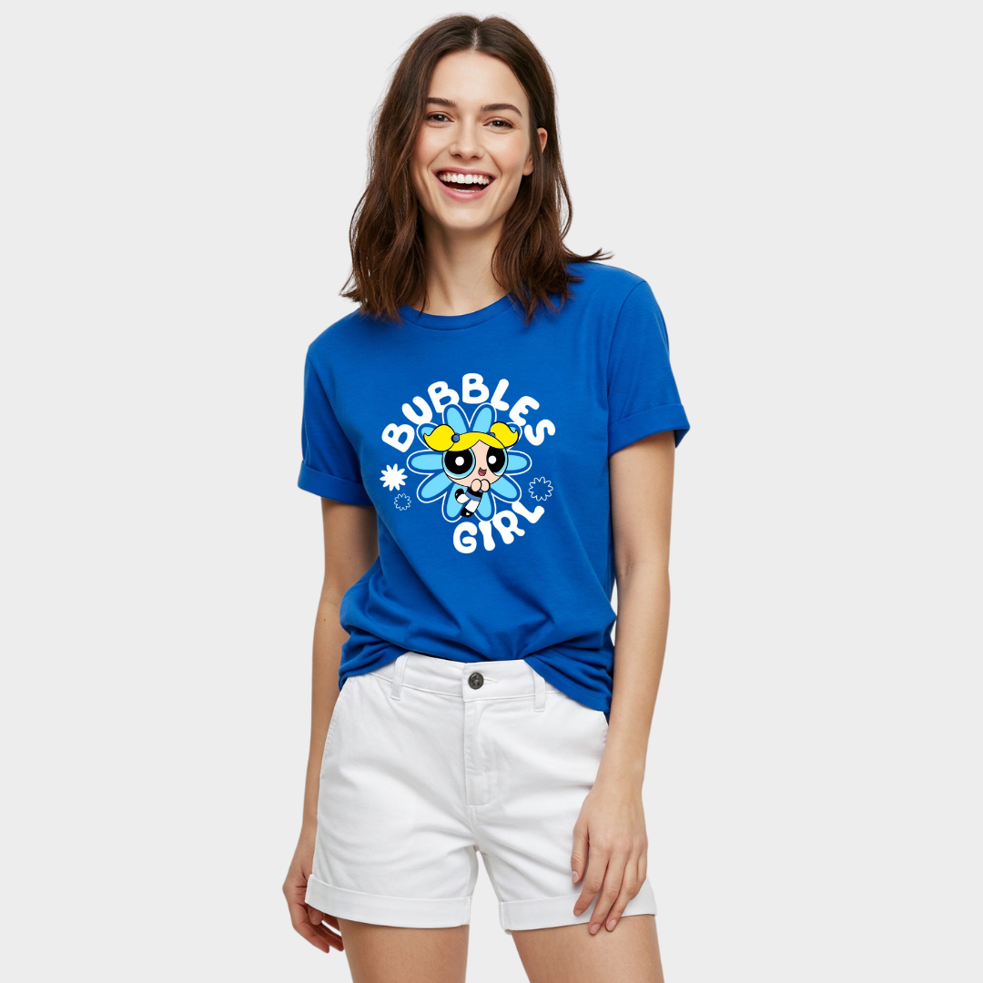 Bubbles Powerpuff Girl Royal Blue Tshirt