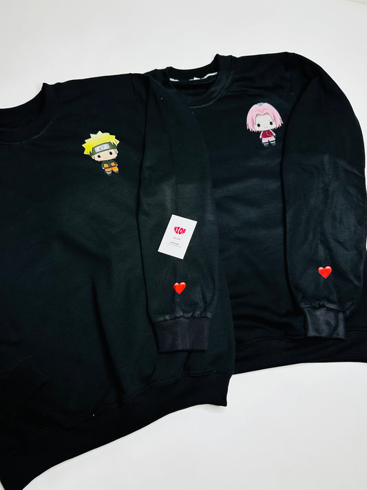 2-Pack : Naruto & Hinata Booblehead Couple Sweatshirt