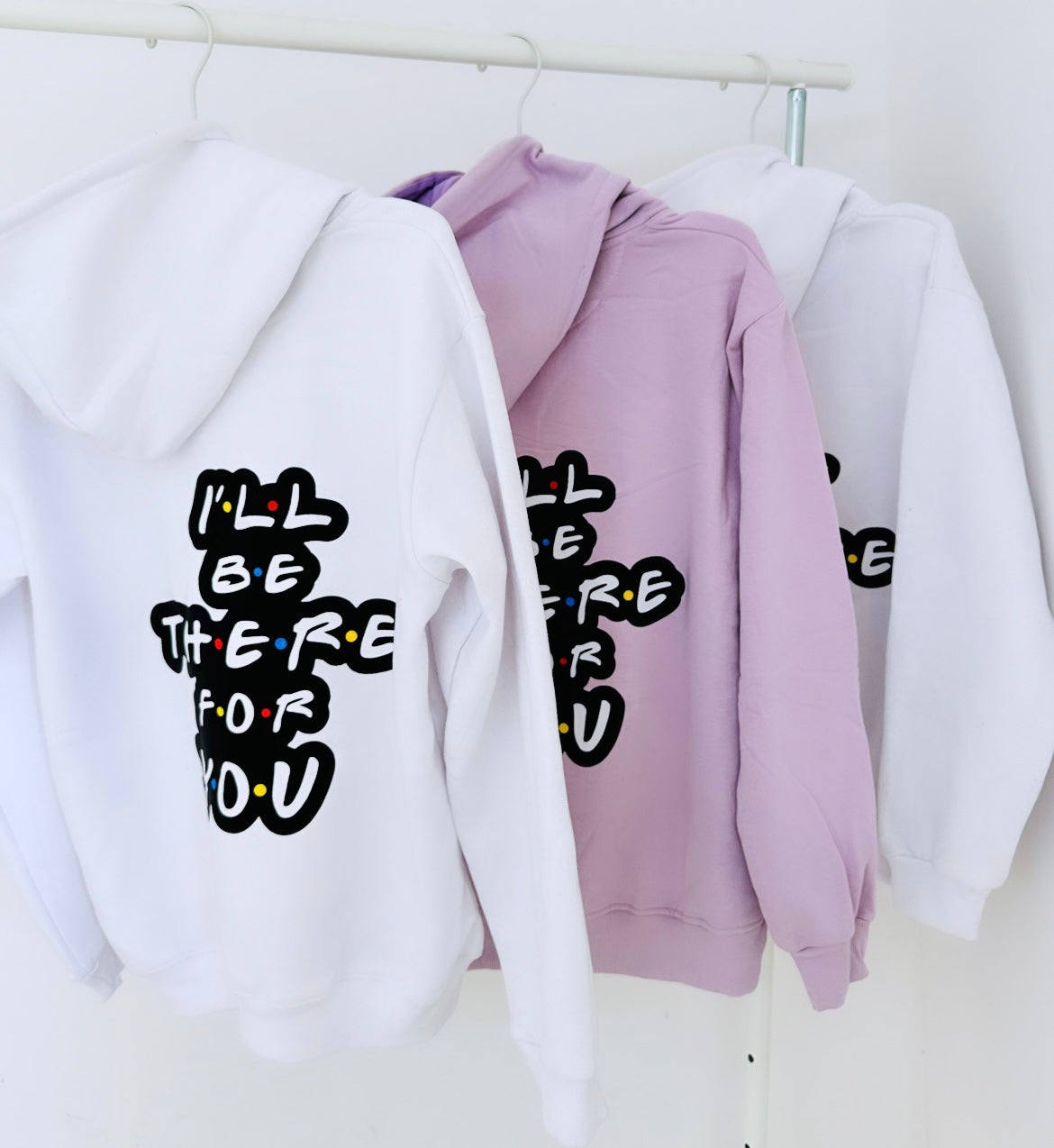 3 Pack : I’ll Be There For You - White & Lilac Hoodies