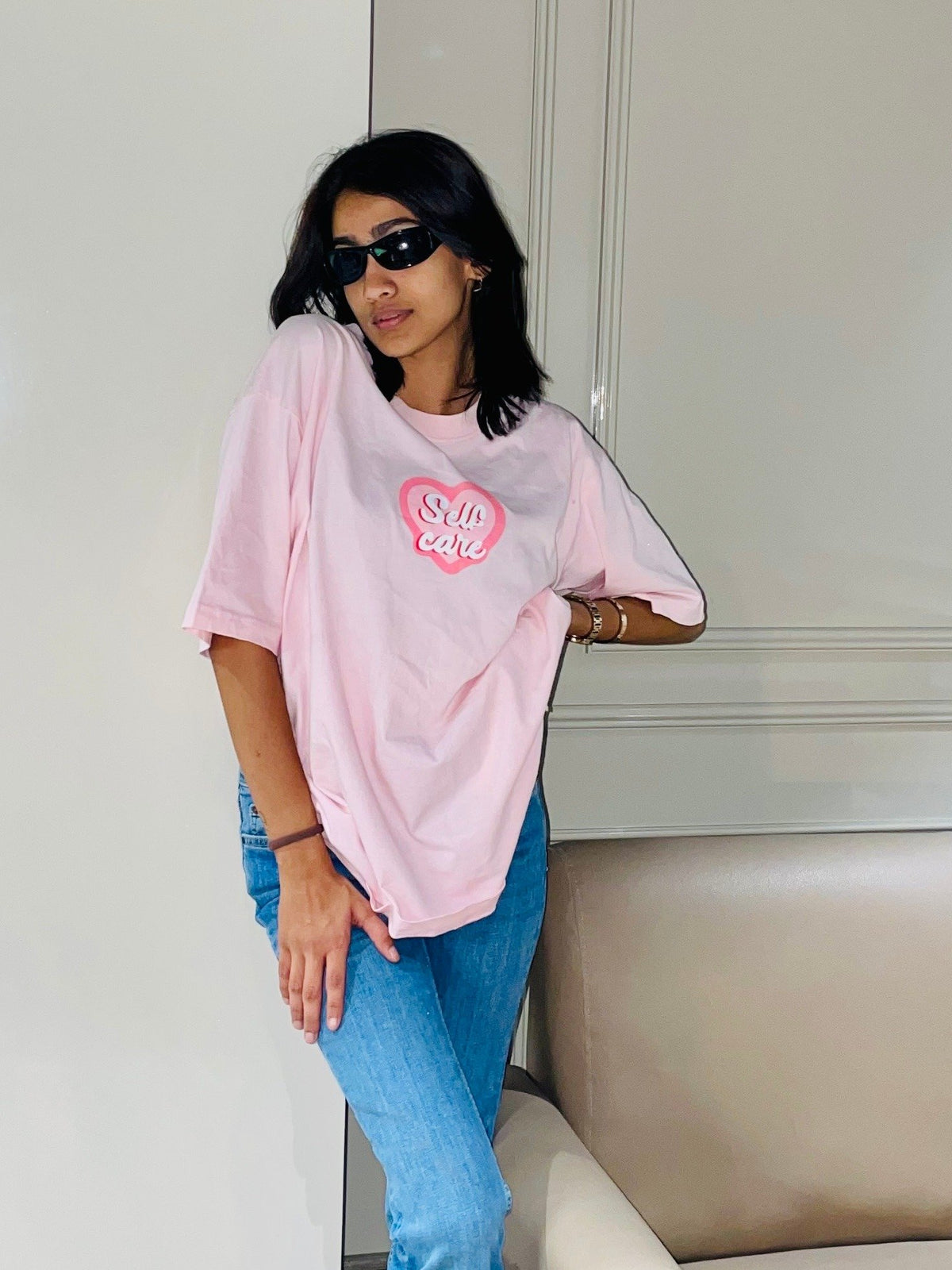 Self Love Printed Pink T-Shirt