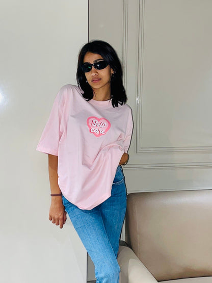 Self Love Printed Pink T-Shirt