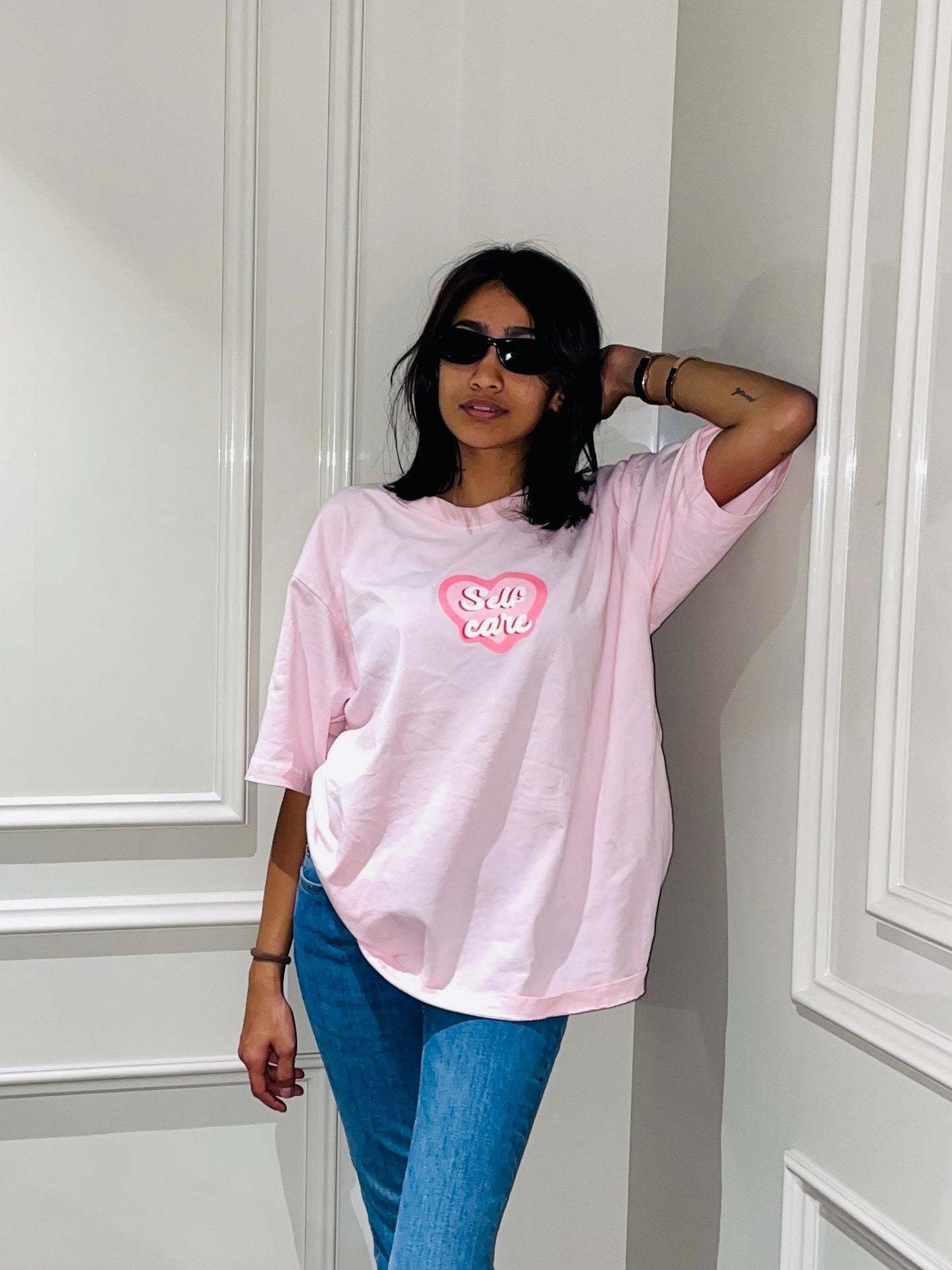 Self Love Printed Pink T-Shirt