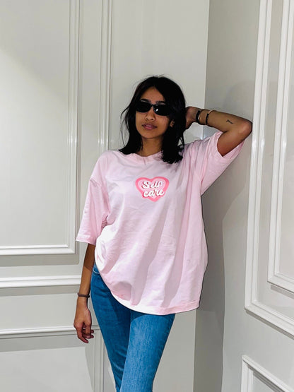 Self Love Printed Pink T-Shirt