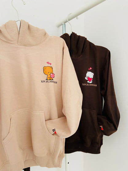 2 Pack :  Milk and Mocha In Love Couple Hoodies