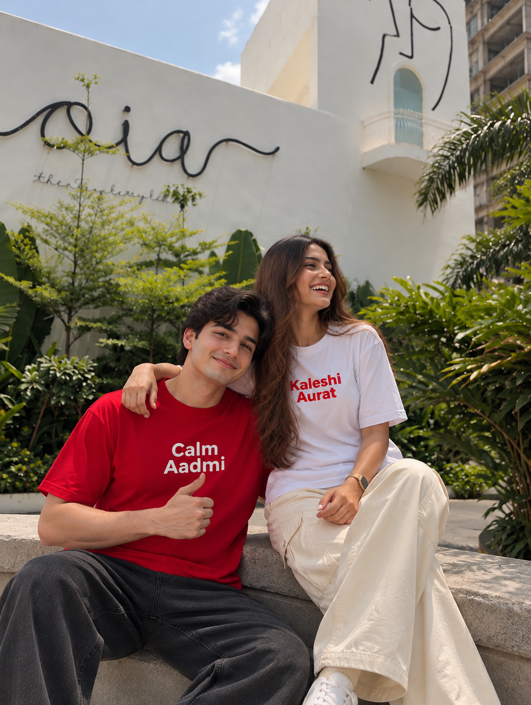 Calm Aadmi & Kaleshi Aurat Couple T-Shirt