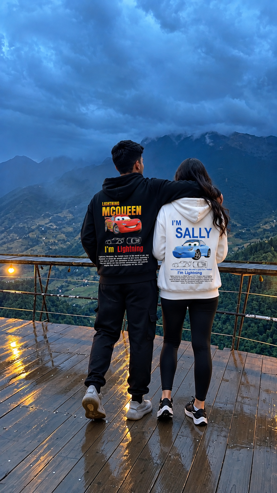 2 Pack : McQueen and Sally Couple Hoodies