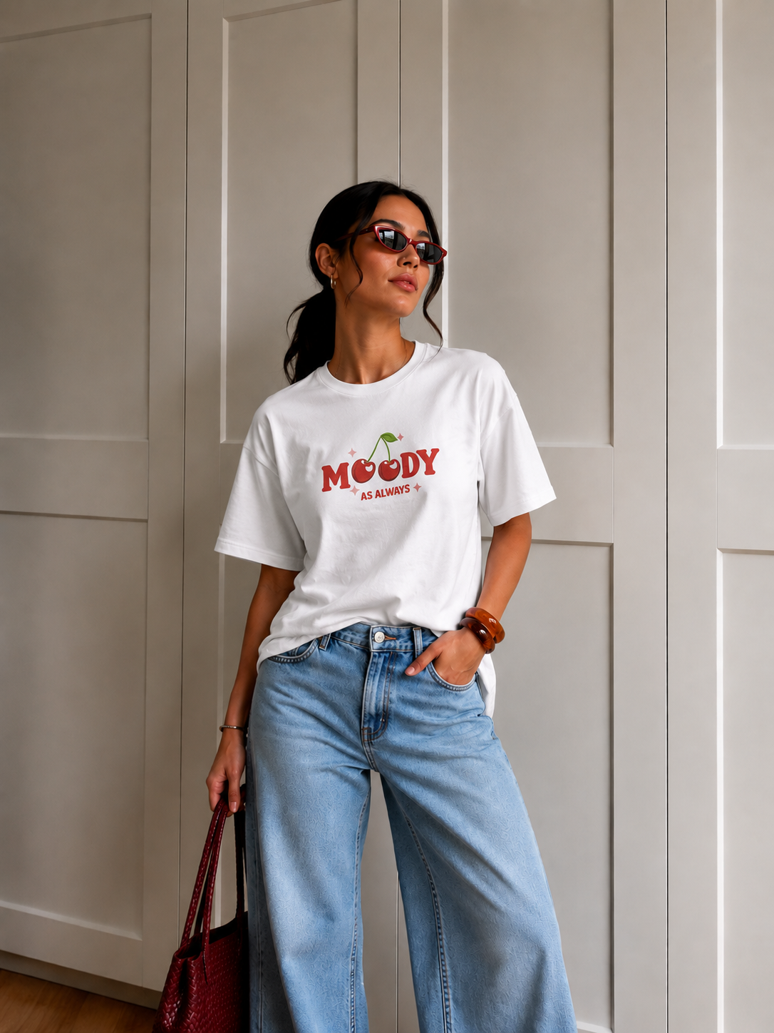 Moody Cherry Oversized T-Shirt