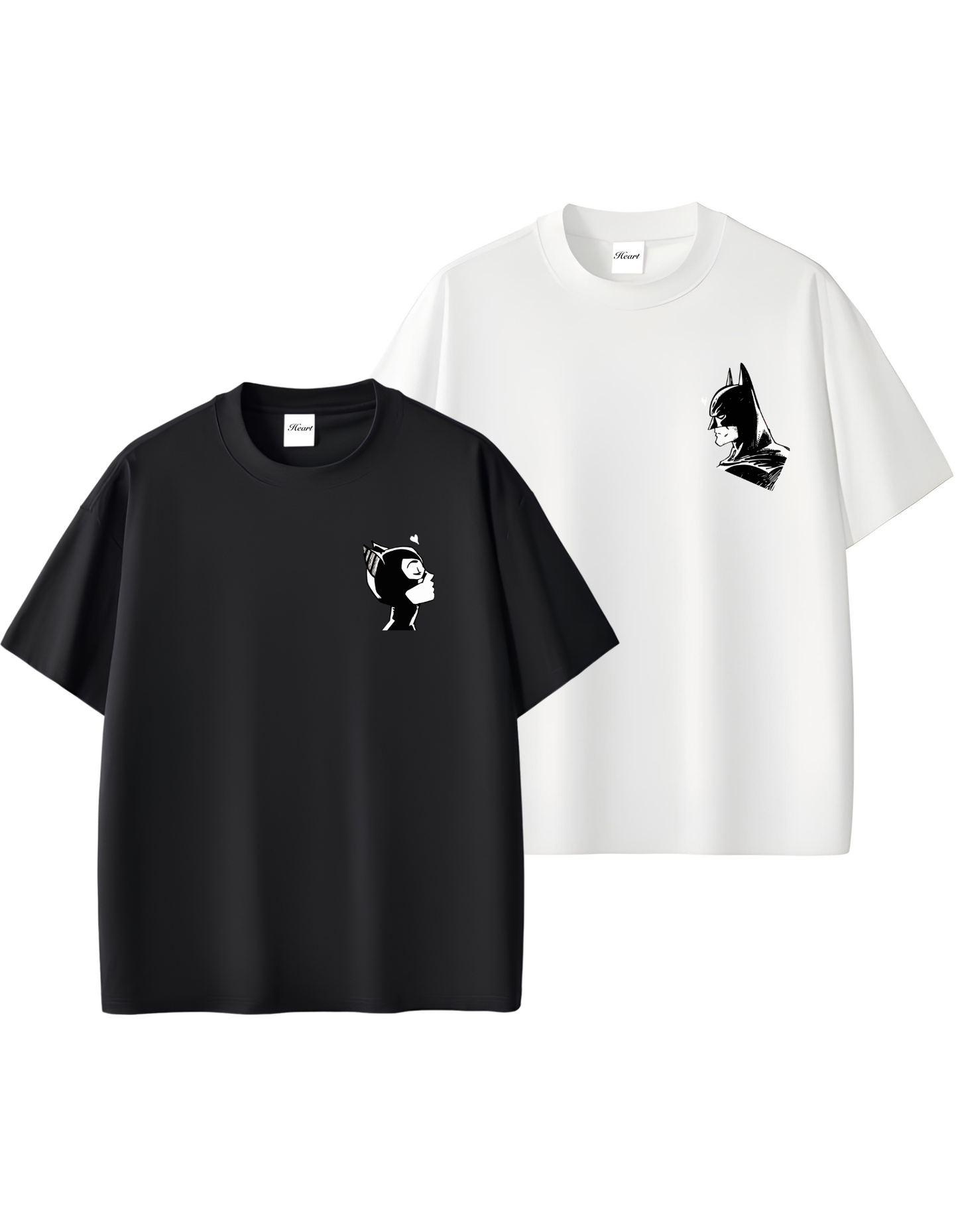 2 Pack : Catwomen & Batman Couple T-Shirt