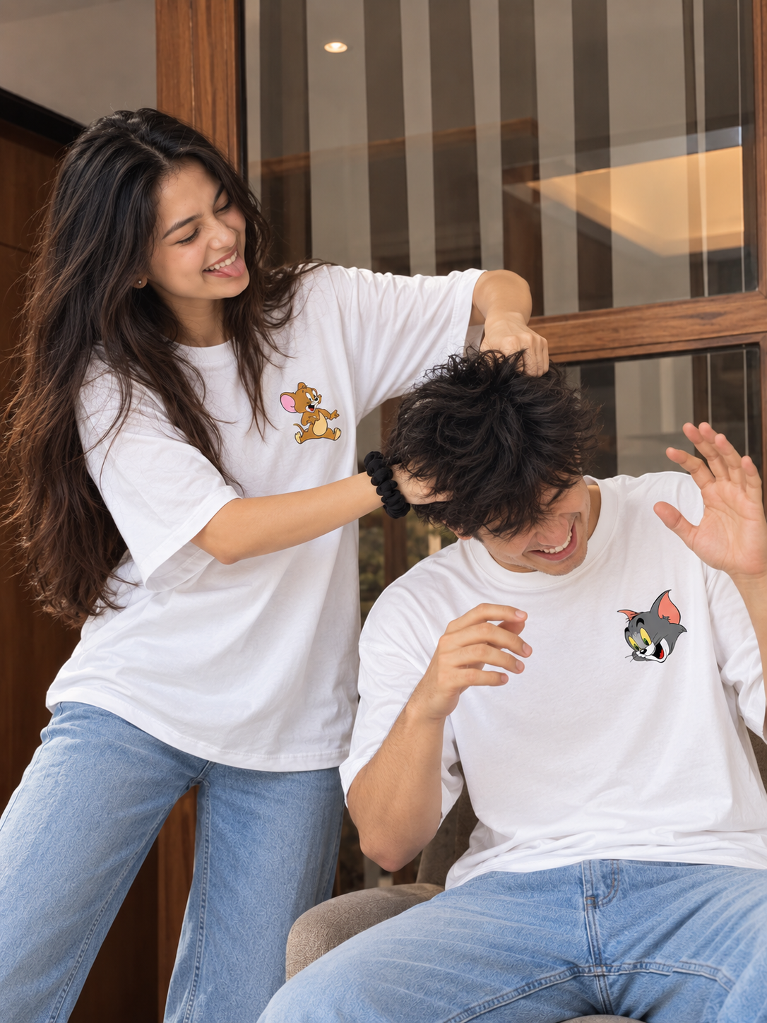 2 Pack : Tom And Jerry Plain Couple T-Shirt