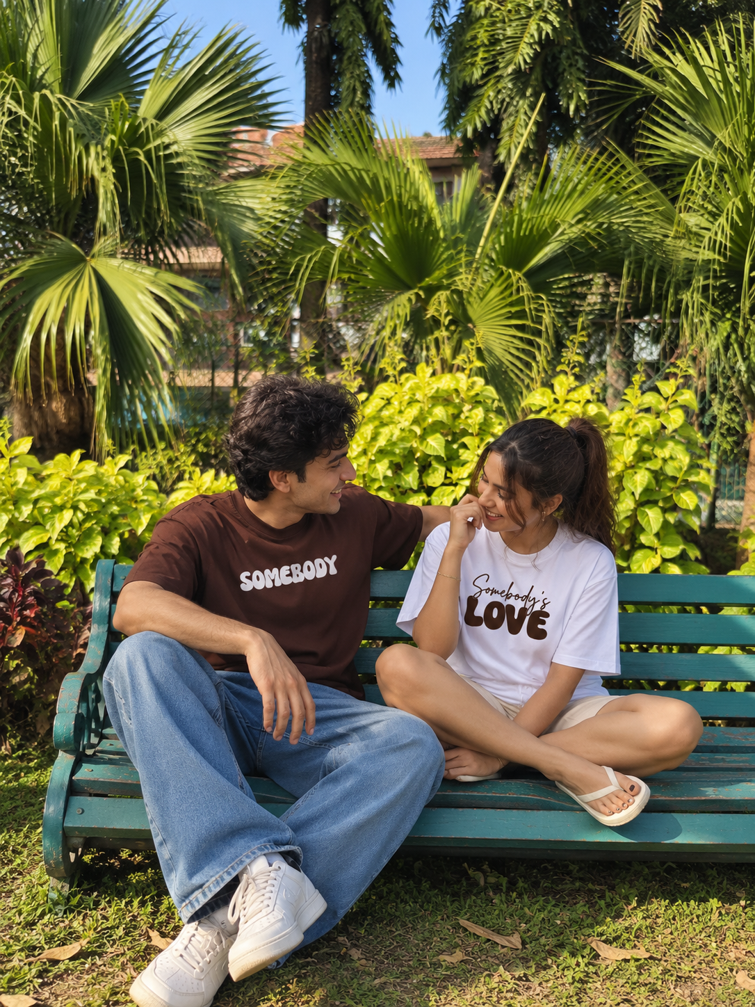 Somebody's Love Brown White Couple T-Shirt