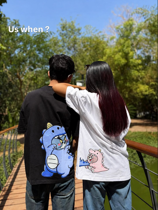 Dino Tom and Jerry Couple T-shirt