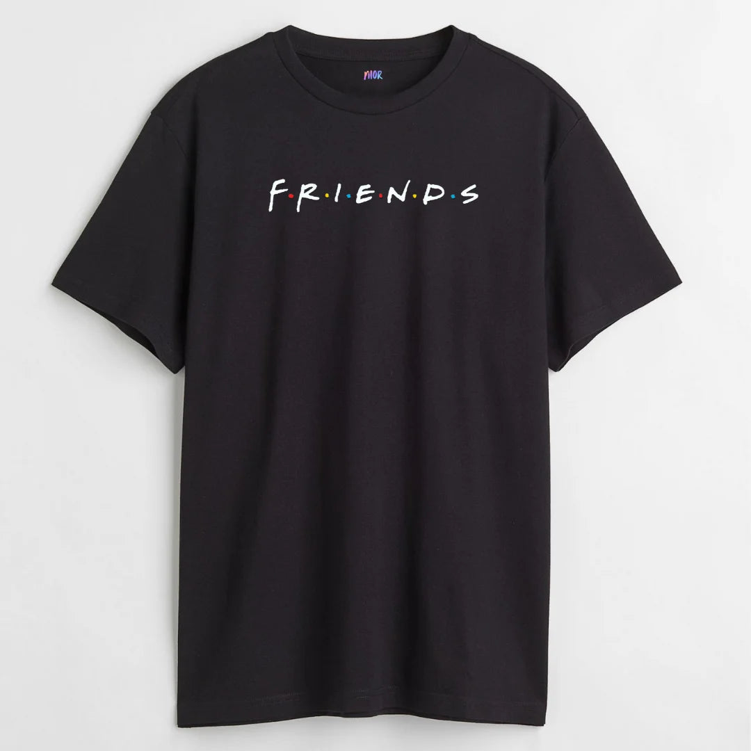 Friends Printed Black T-Shirt