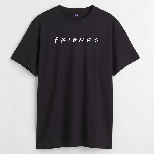 Friends Printed Black T-Shirt