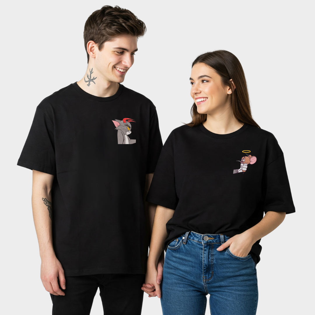 2 Pack : Devil Tom & Angel Jerry Couple T-Shirt