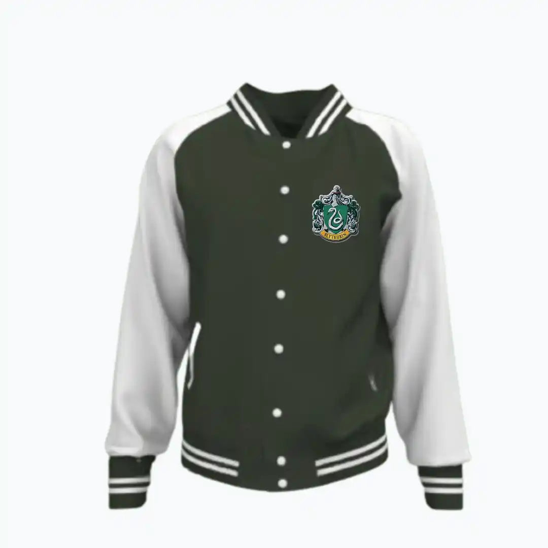 Harry Potter : Olive Green Slytherin Varsity Jacket