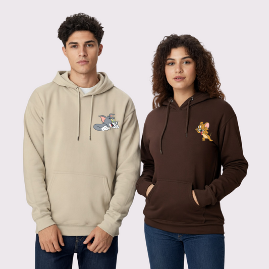 2 Pack : Scarring Tom and Mocking Jerry Couple Hoodie