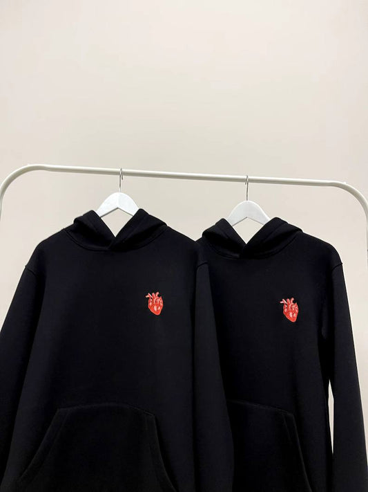 2-Pack Cardiac Heart Emoji Couple Hoodie