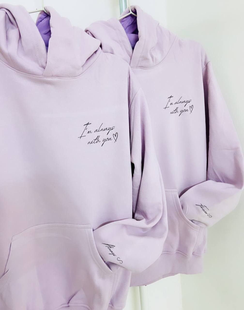 2 Pack : I’m Always With You Lilac Couple Hoodie