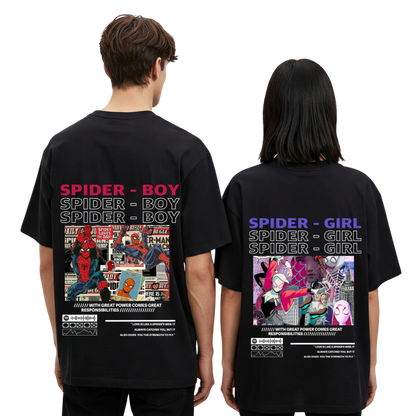 2 Pack : SpiderGirl And SpiderBoy Couple T-Shirt