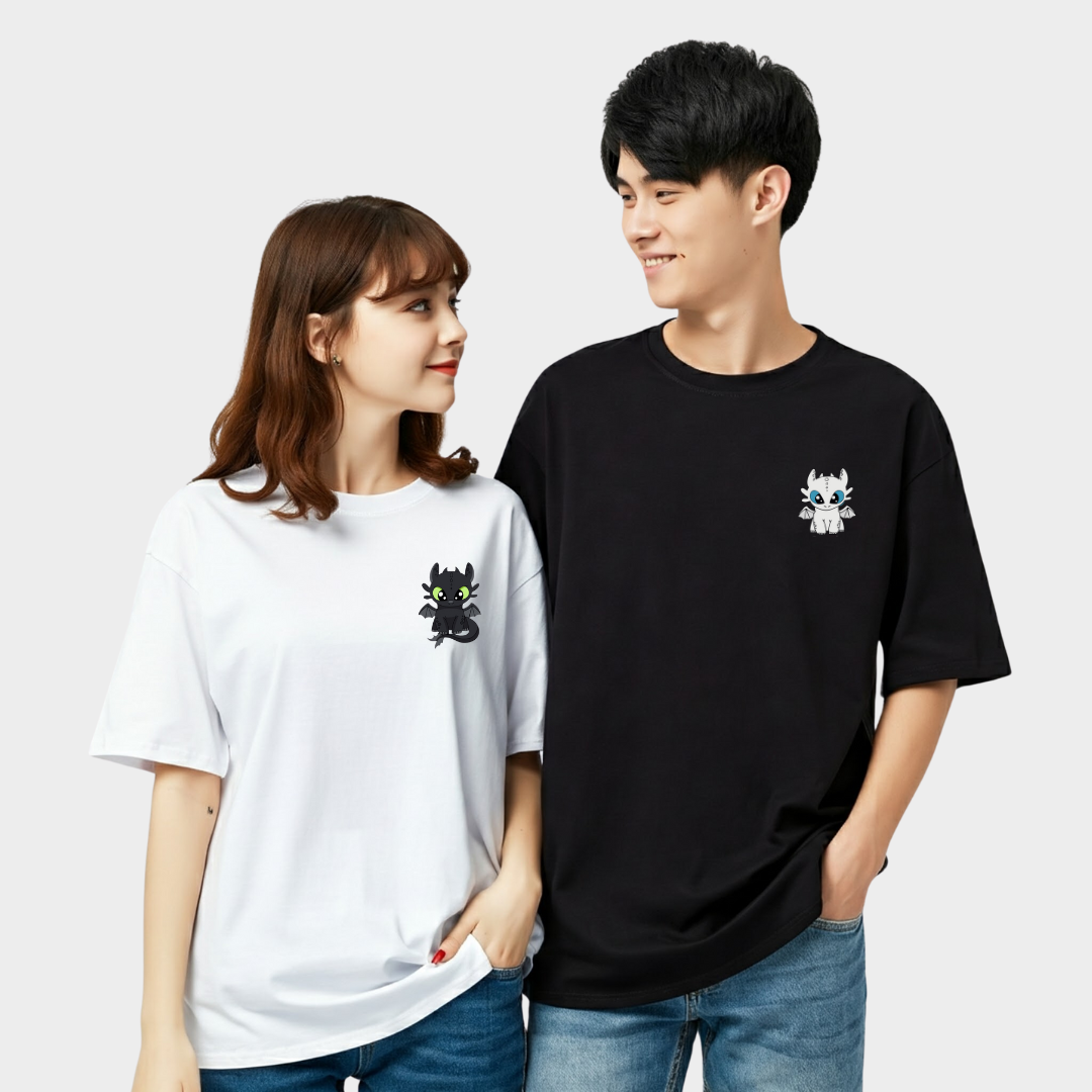 2 Pack : Toothless & Lightfury Couple T-Shirt