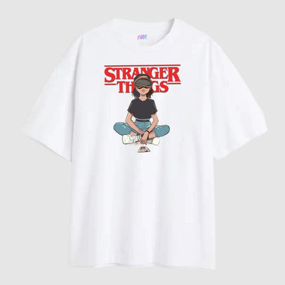 Stranger Things Eleven Printed  White T-Shirt